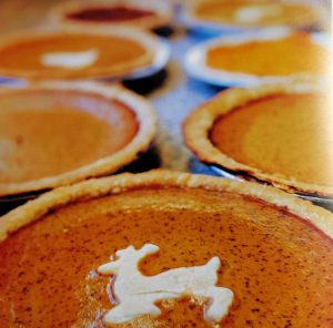 Close-up of pumpkin pies